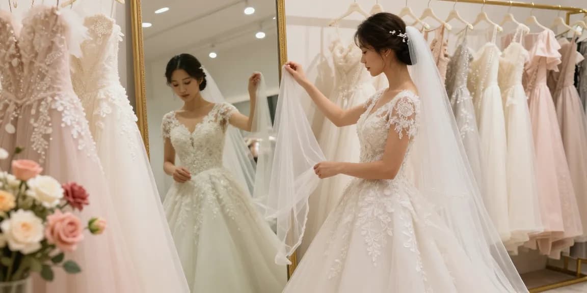 Consulenza di bridal styling per la sposa con accessori eleganti e abito da sogno.