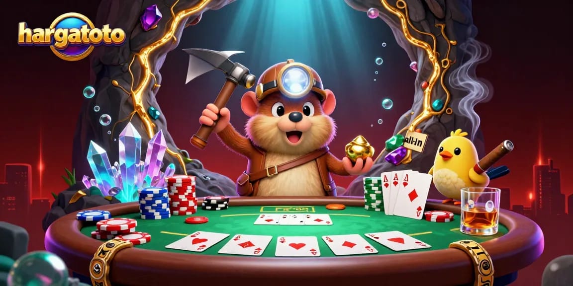 Experience thrilling gameplay at hargatoto with poker action and animated treasure scenes.