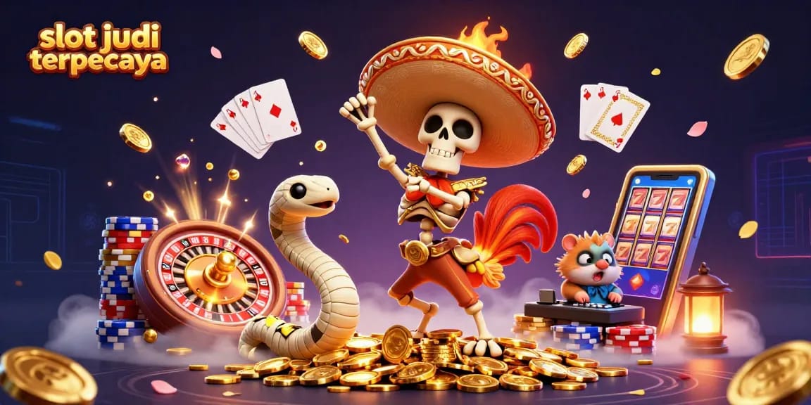 Slot judi terpercaya mempersembahkan ilustrasi kasino dengan karakter menarik dan detail fantastis.
