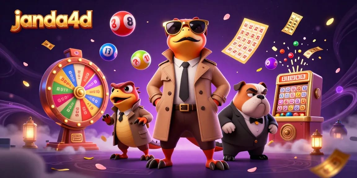 Menangkan taruhan di janda4d dengan bola lotere warna-warni dan suasana kasino yang meriah.