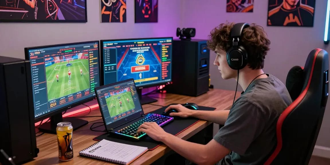 Exciting online gaming experience with raja 328, featuring a player engaging with multiple live casino games and sports betting.