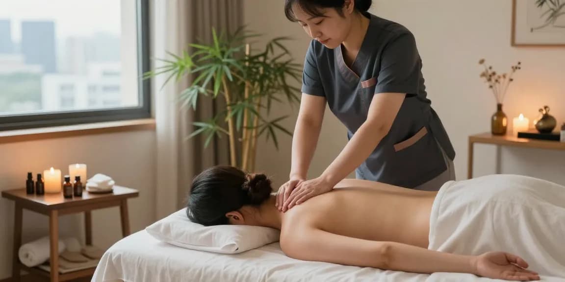신촌출장안마 service provided by a professional therapist in a relaxing hotel room.