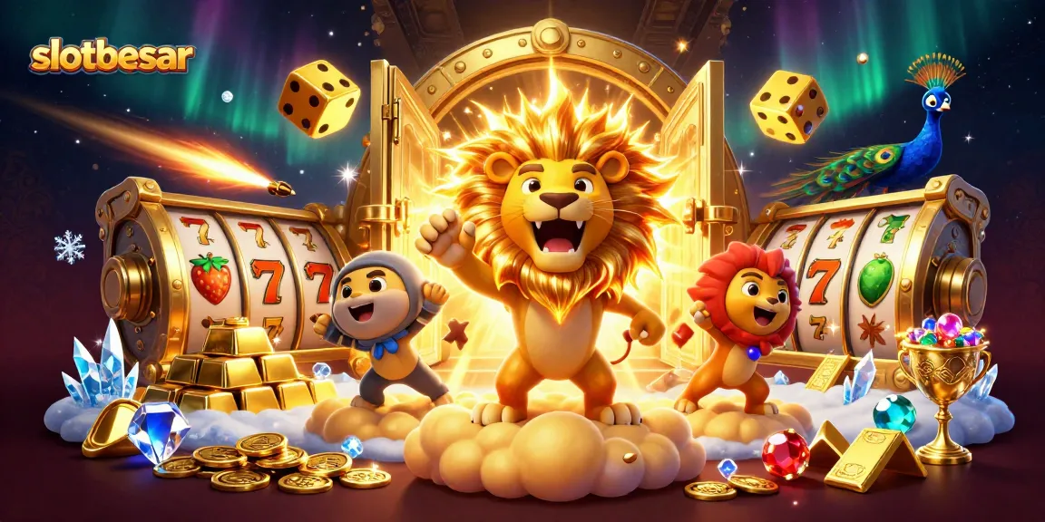 Experience thrilling wins at slotbesar, with vibrant treasure vaults and iconic slot game symbols.