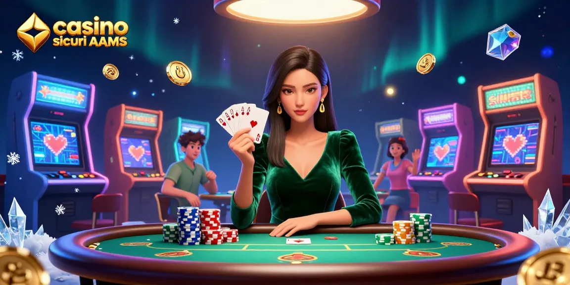 Scena coinvolgente di un gioco di poker che mette in evidenza casinò sicuri non AAMS e elementi di gioco 3D immersivi.
