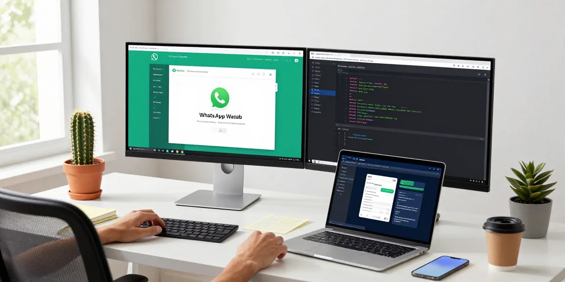 Engaging workspace with WhatsApp網頁版 displayed on a desktop, highlighting effective communication.