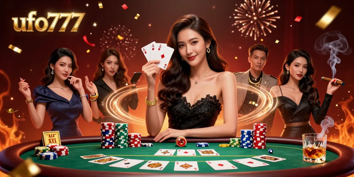 Play winning hands at ufo777 Casino with a stylish player and vibrant poker scene.