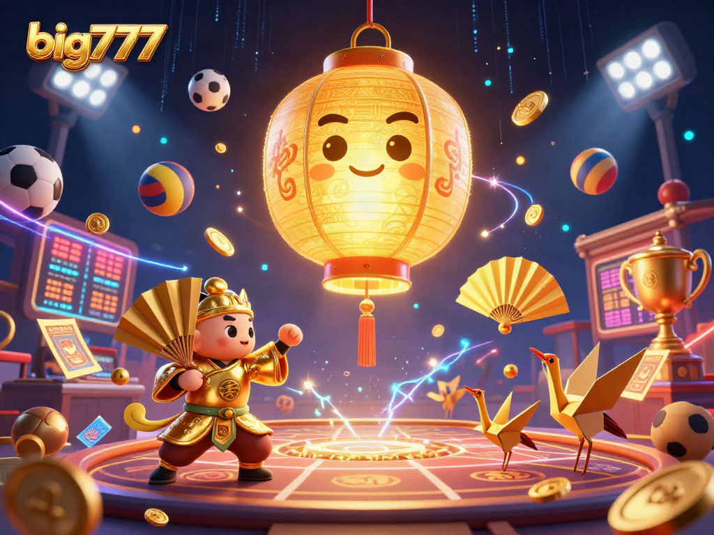 Experience excitement with big777 as the golden lantern spirit and companions light up the casino night.