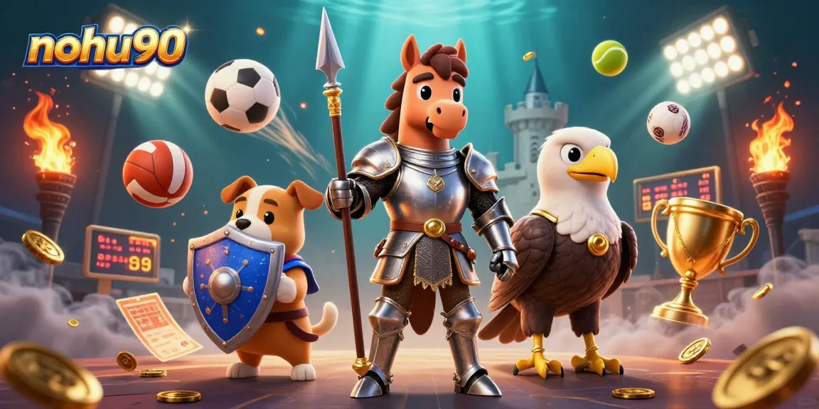 Nohu90 offers dynamic sports betting with vibrant elements at a medieval-themed casino.