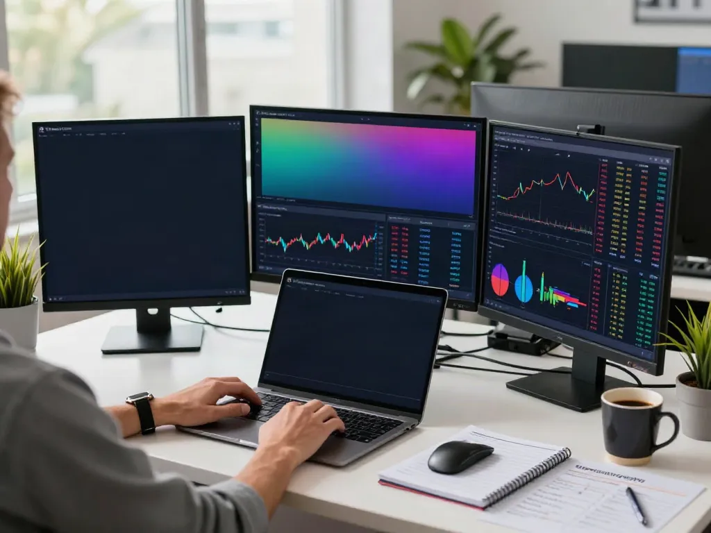 Engaged user analyzing market data on TradingView in a professional workspace