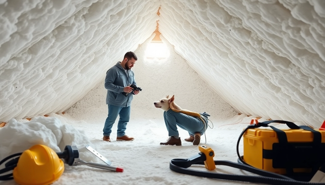 Engage with expert spray foam removal consultation while assessing insulation in an attic.