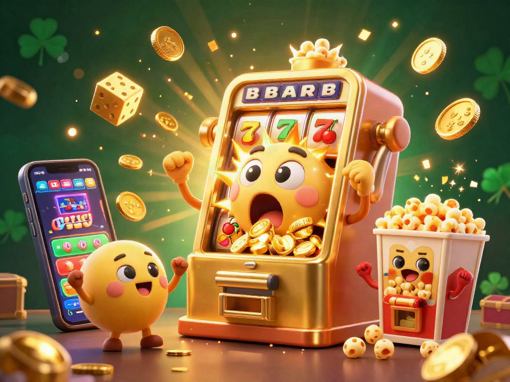 Spaceman slot machine celebrates a jackpot with coins pouring out, amidst vibrant casino elements.