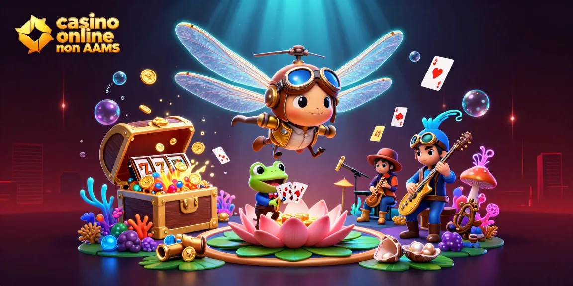 Gioca nei casino online non AAMS con questa illustrazione 3D che presenta azione e divertimento tra draghi e croupier.