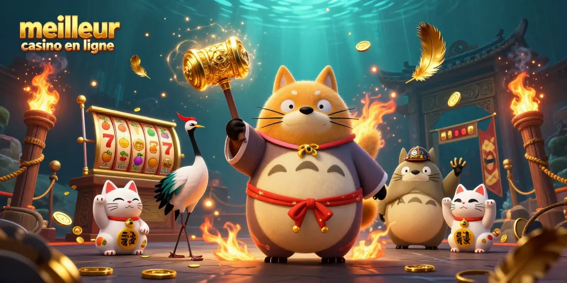 Jouer sur le meilleur casino en ligne avec un tanuki chanceux et des éléments de jeux dynamiques.