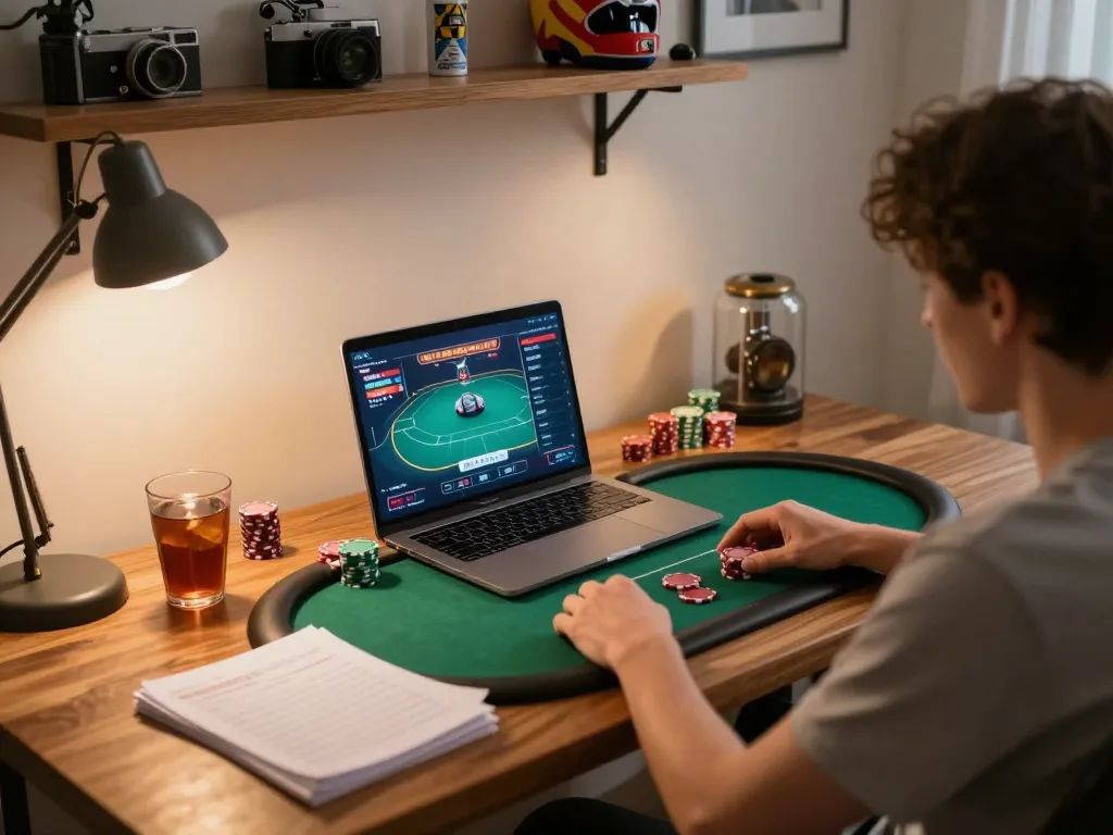 Player strategizing in an online poker game with the 789 club interface visible