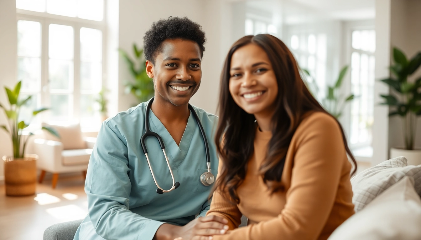 Engaging healthcare professional offering personalized health advice in a calm, welcoming clinic.