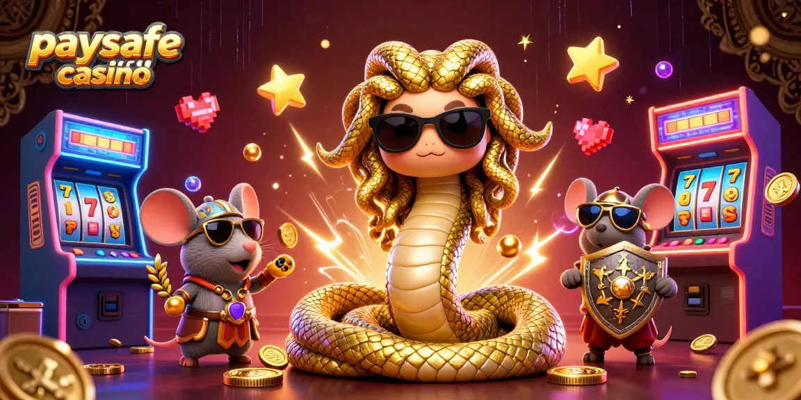 Erleben Sie den Nervenkitzel des Paysafe Card Casinos mit dynamischen Charakteren inmitten fesselnder Arcade-Spiel-Elemente.
