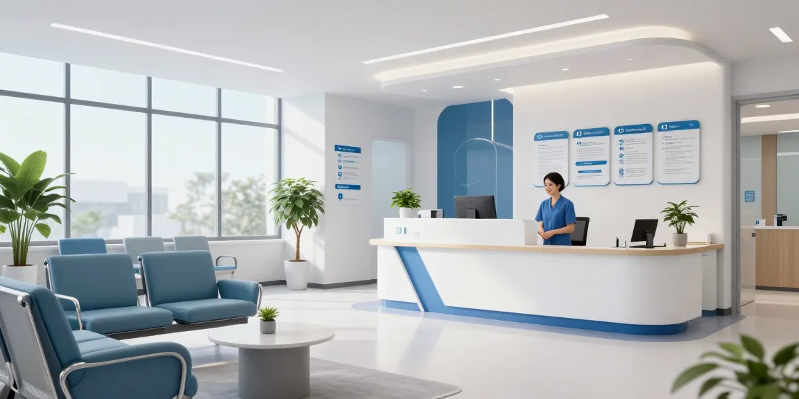 Catastrophic health insurance options in a modern health clinic, professional patient care setting with a healthcare provider.