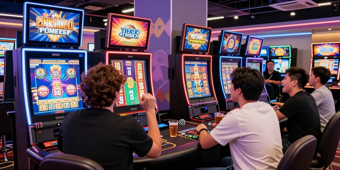 Players engaged in a lively slot game at a modern online casino.
