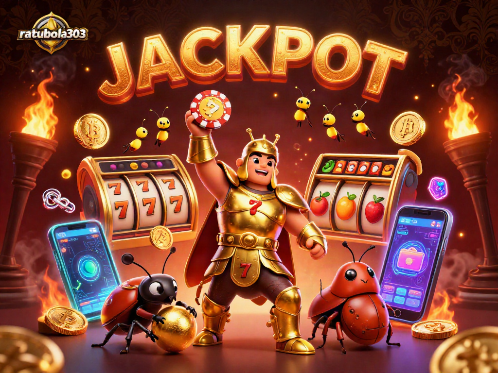 ratubola303 meraih kemenangan besar dengan slot jackpot dan koin crypto bersinar, menarik perhatian.