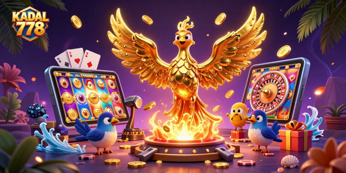 KADAL 778 captures thrilling gameplay featuring a golden phoenix and vibrant casino elements