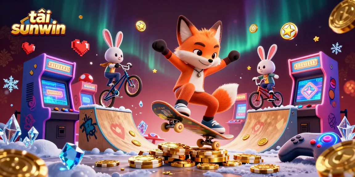 Play and win at tải sunwin with a dynamic cartoon scene showcasing gaming adventures.