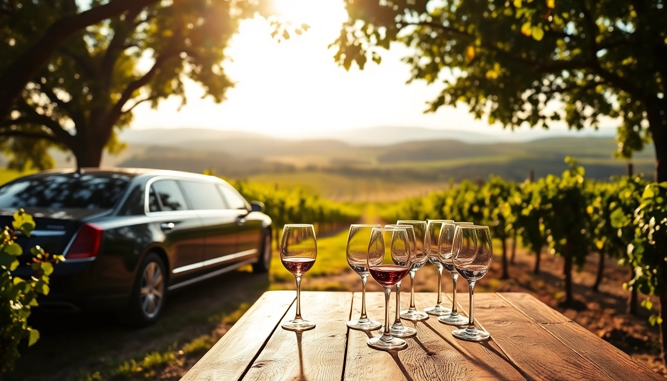 Enjoy langley wine tours in a luxurious limousine at a picturesque vineyard.