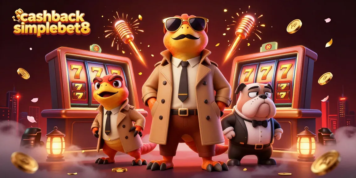 Experience cashback simplebet8 through an exciting scene with raptors in a casino lounge.