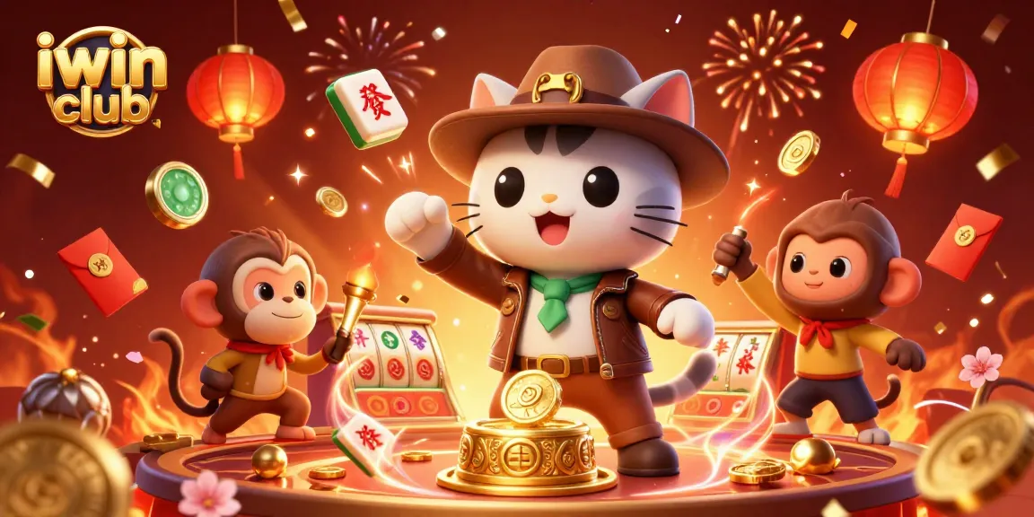 Experience thrilling gaming moments at iwin club with this vibrant illustration of an online casino adventure.