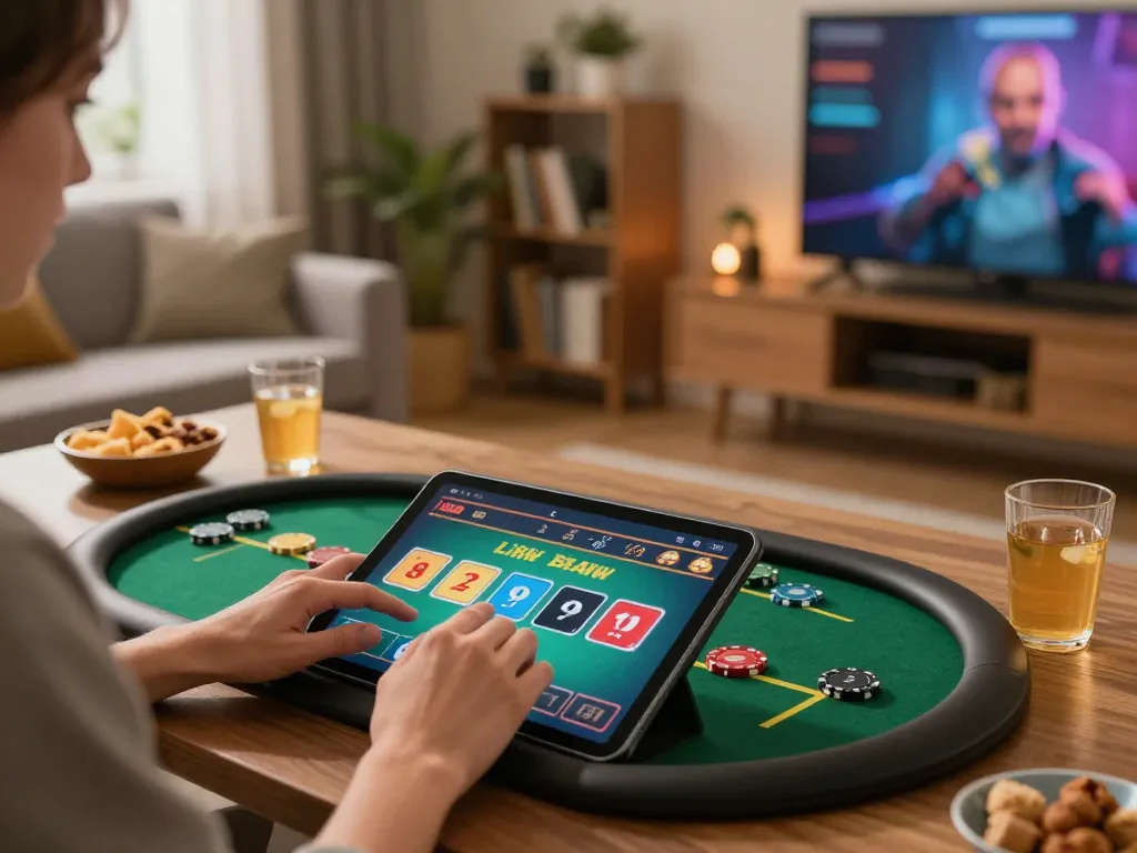 uu88 vip player enjoying online poker at home in a cozy atmosphere