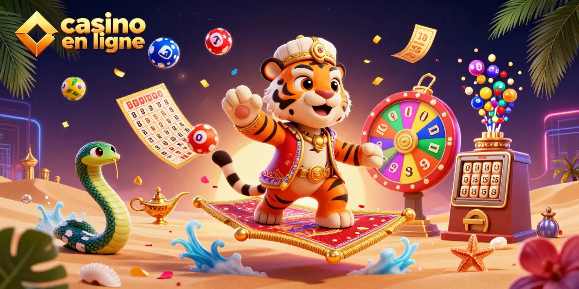 Vivez l'excitation des casinos en ligne grâce à une illustration 3D dynamique mettant en vedette des personnages uniques et des éléments de jeu animés.