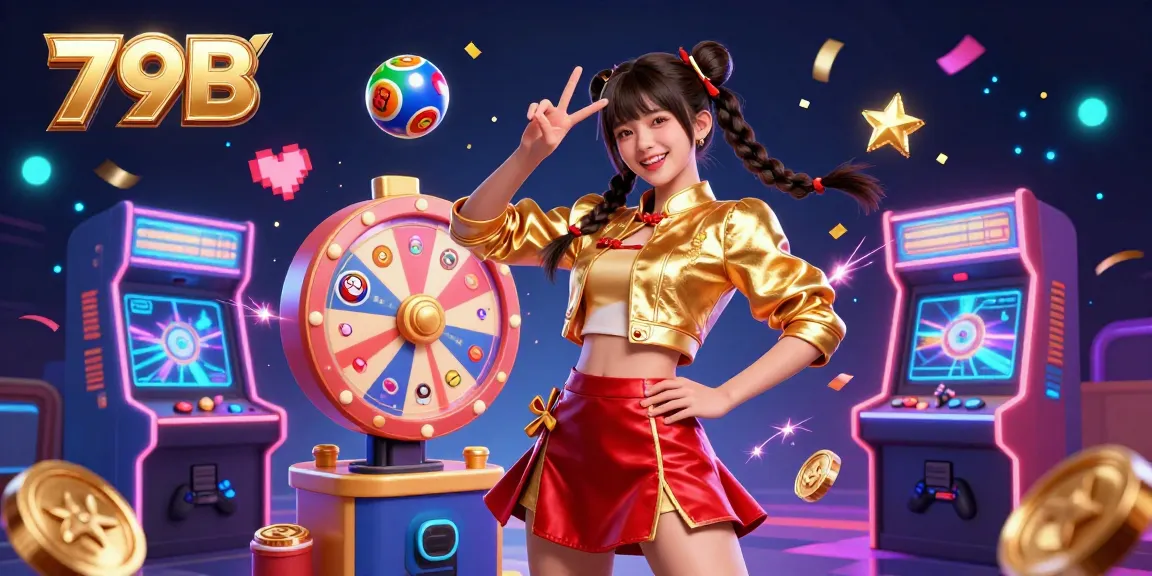 Engage in thrilling gameplay and win with 79B in this vibrant casino-inspired illustration.