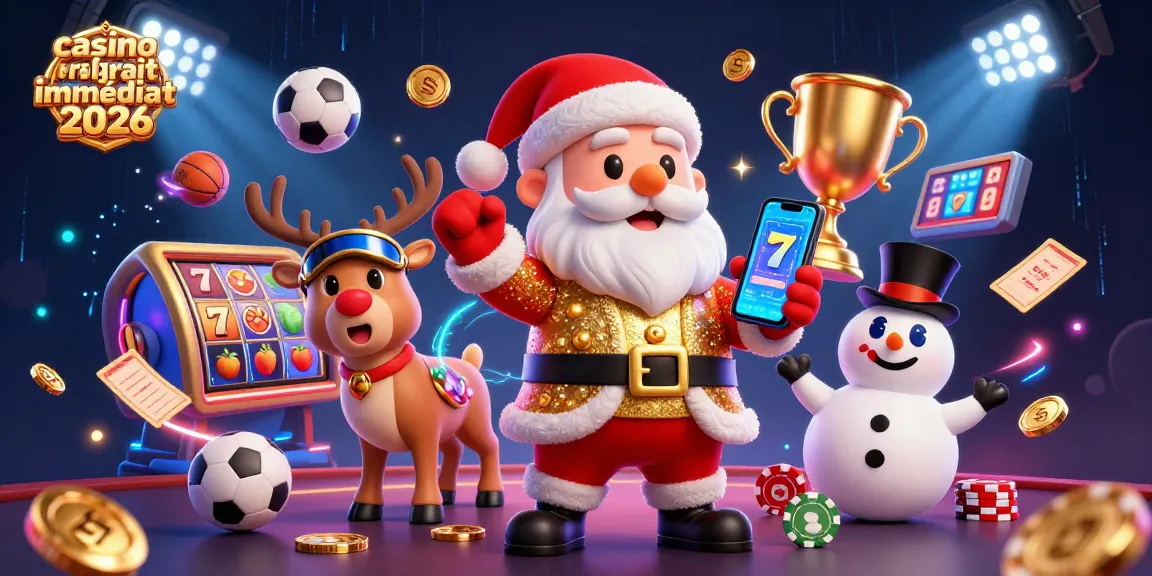 Jouez dans le casino en ligne retrait immédiat 2026 avec Santa, un renne et un bonhomme de neige.