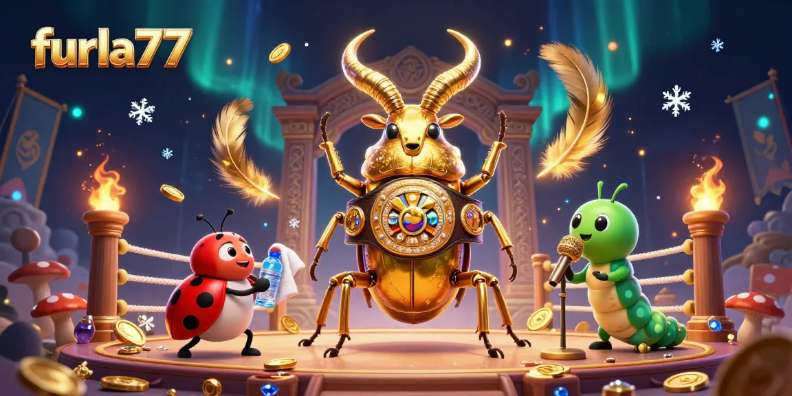 Spin jackpots and win big with furla77 in a vibrant, illustrated casino battle scene!