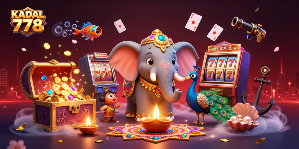 KADAL 778 brings thrilling jackpots with vibrant slot visuals, golden treasures, and playful casino elements.