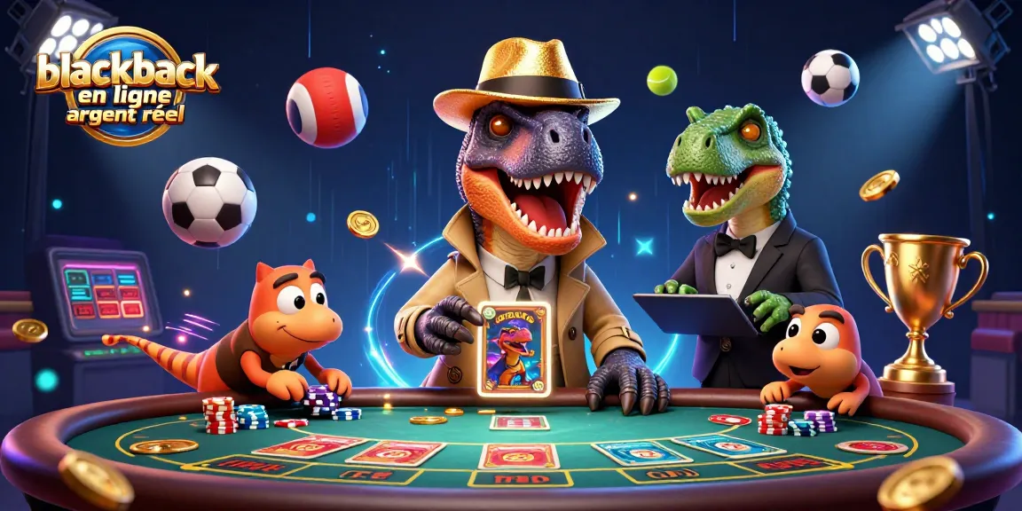 Jouer au blackjack en ligne argent réel avec un velociraptor en trench coat et un pit boss stégosaure.