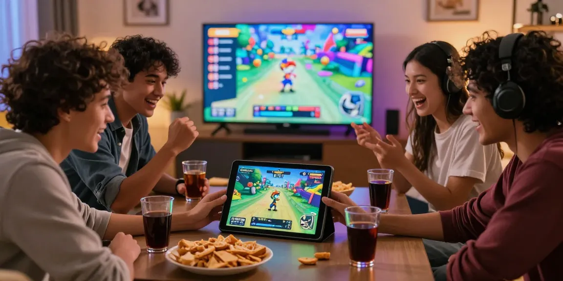 Friends enjoying MBM娛樂 online gaming together, showcasing vibrant graphics and an engaging atmosphere.