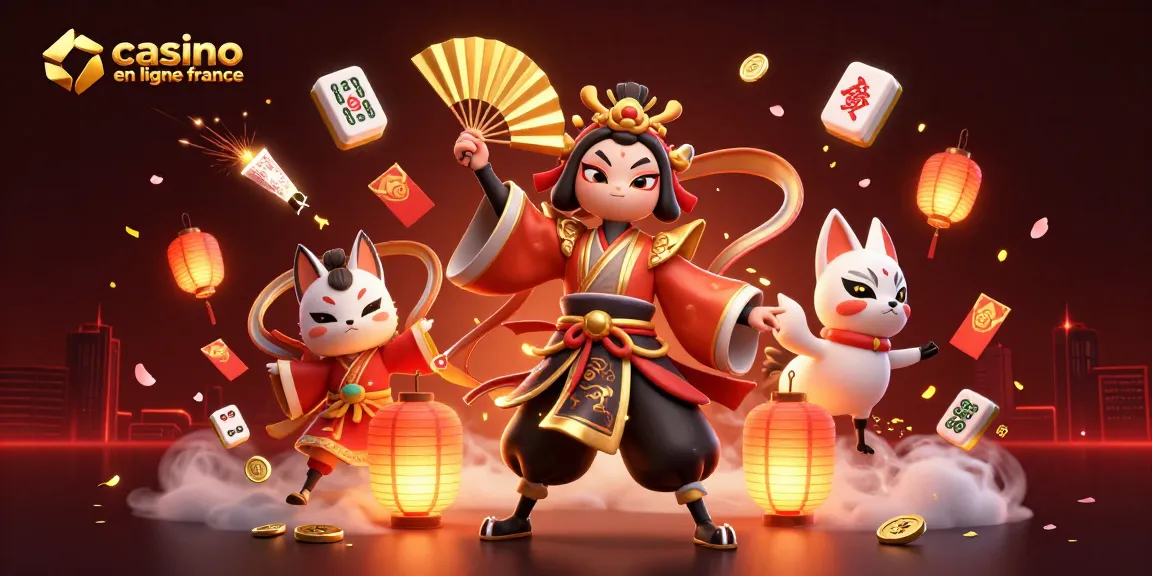 Profitez des jeux de casino en ligne France avec une illustration dynamique pleine de couleurs et de surprises.